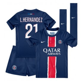 Paris Saint-Germain Lucas Hernandez #21 Hjemme skjorte til barn 2024-25 Kortermet (+ korte bukser)